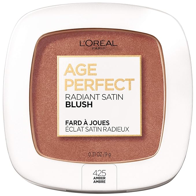 L'Oreal Paris Age Perfect Radiant Satin Blush with Camellia Oil, Amber-Velvo Beauty