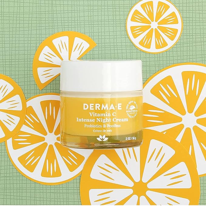 DERMA-E Vitamin C Intense Night Cream – Brightening and Hydrating Facial Skin Renewing Cream – Anti-Aging Overnight Facial Moisturizer, 2 oz-Velvo Beauty