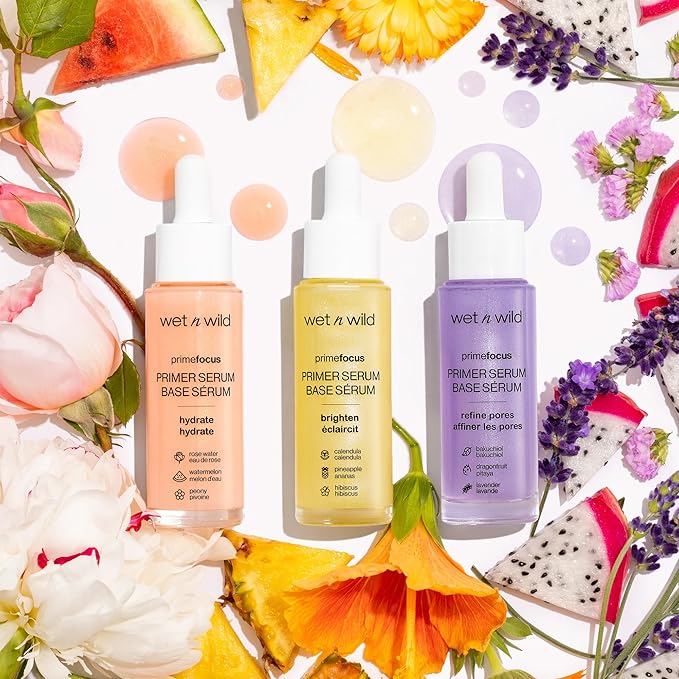 wet n wild Prime Focus Pore Minimizing Facial Serum Primer Makeup Extending | Reduces Pores | Improves Skin Texture | Exfoliates | Retinol Alternative, Hydrating-Velvo Beauty