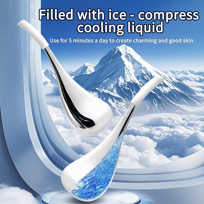 Ice Globes for Face & Eyes, Unbreakable Stainless Steel Cryo Sticks for Beauty Routines, Facials Cold Roller Cooling Globes for Puffiness, Wrinkles, Dark Circles, Headaches(White)-Velvo Beauty