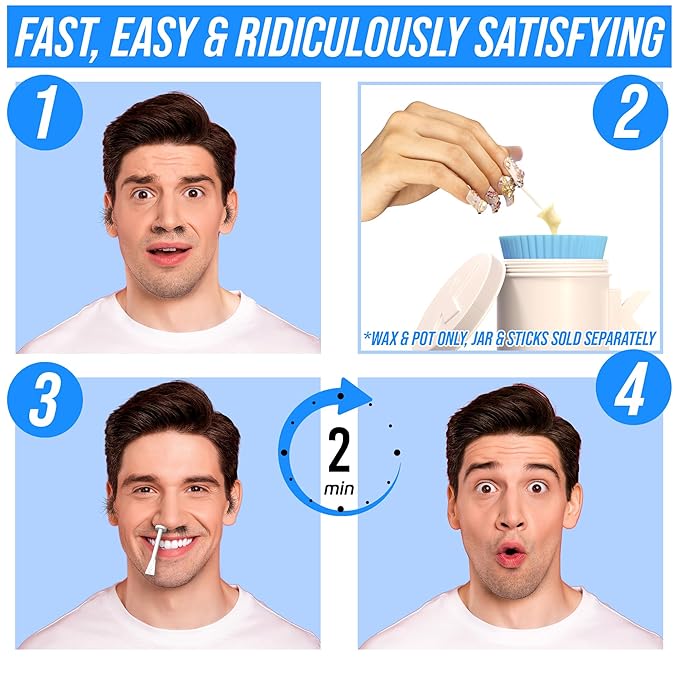 Kenashii Super Beads | Nose Waxing Wax | Specially Formulated | Hypoallergenic | Melting Pot Included | Medical Grade Silicone | Fast, Safe, Ridiculously Satisfying Nose and Ear Hair Removal-Velvo Beauty