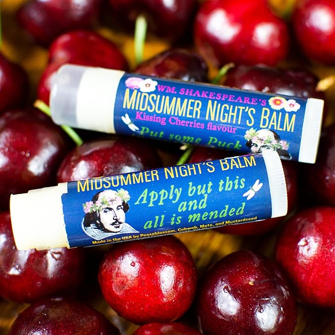 Shakespeare's Midsummer Night's Lip Balm Tube, Cherry Flavored - Cruelty-Free and Made in the USA from Natural and Imported Ingredients-Velvo Beauty