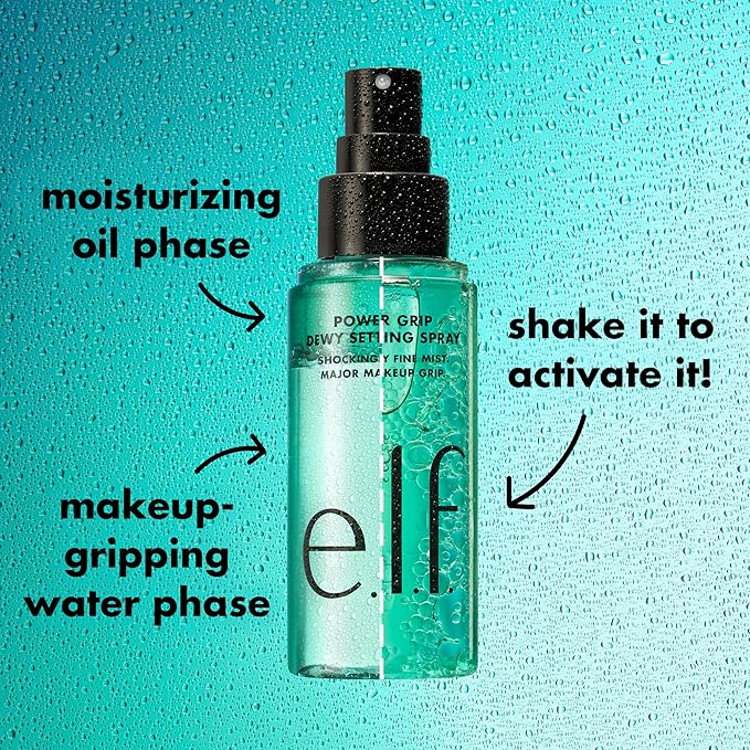 e.l.f. Power Grip Dewy Setting Spray, Ultra Fine Mist Made With Hyaluronic Acid, Grips Makeup For A Hydrated, Dewy Finish, Vegan & Cruelty-Free-Velvo Beauty