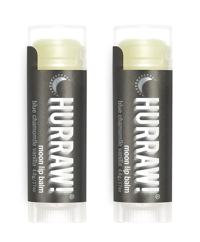 Hurraw! Moon Night Treatment (Blue Chamomile, Vanilla) Lip Balm, 2 Pack: Organic, Certified Vegan, Cruelty and Gluten Free. Non-GMO, 100% Natural Ingredients. Bee, Shea, Soy and Palm Free. Made in USA-Velvo Beauty