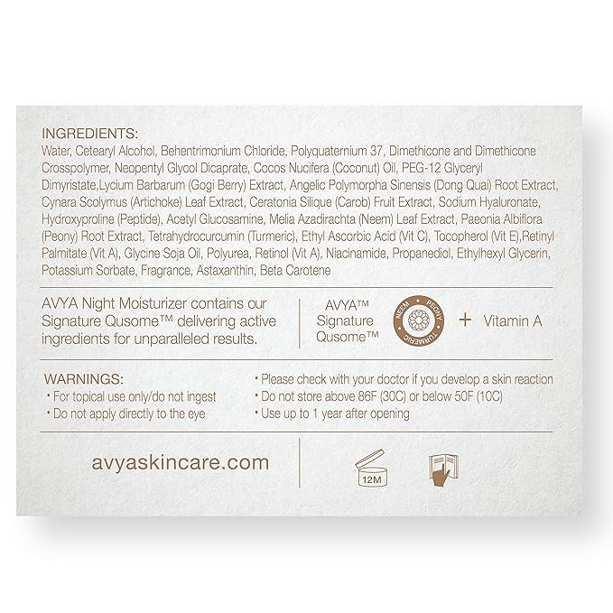 AVYA Night Moisturizer (1.7oz) - Advanced Ayurvedic Skincare/Retinol Cream with Antioxidants/Reduces Fine Lines and Wrinkles-Velvo Beauty