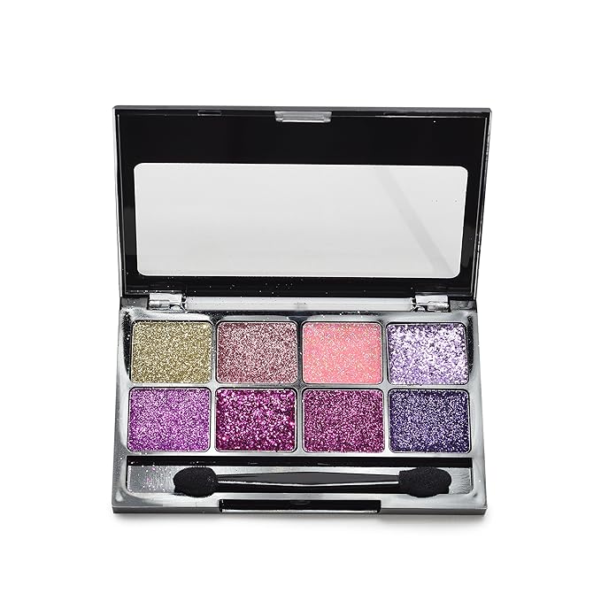 BYS Glitter Gel Makeup Palette 8 shades - Fairy Dust, Suitable for all area of the face-Velvo Beauty