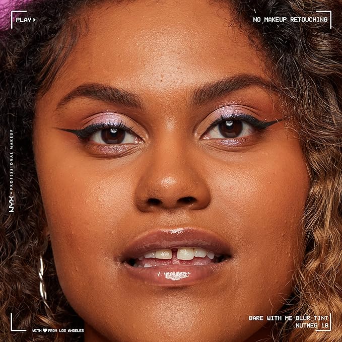 NYX PROFESSIONAL MAKEUP Bare With Me Blur Skin Tint Foundation Make Up with Matcha, Glycerin & Niacinamide - Nutmeg-Velvo Beauty