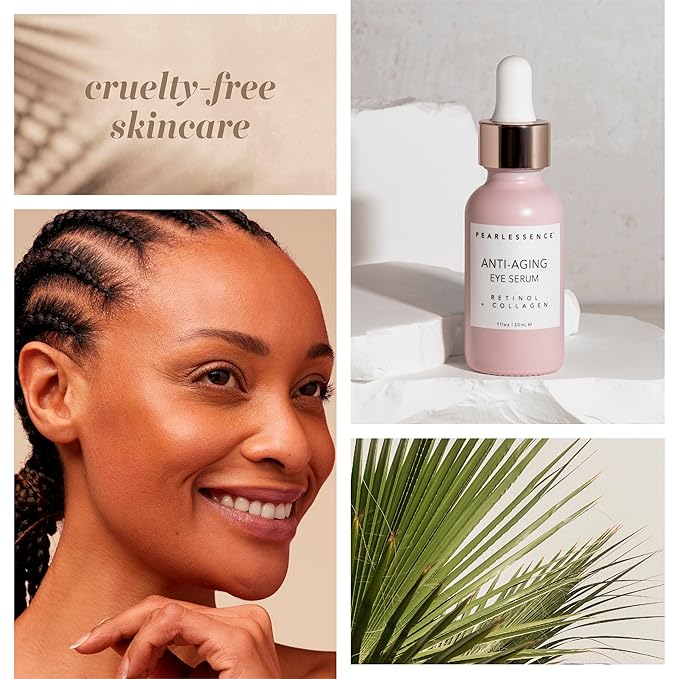 Pearlesssence Anti-Aging Eye Serum (Retinol + Collagen) - Helps Reduce Fine Lines & Wrinkles | Gentle & Lightweight Formula | Plumps & Tightens | Made in USA & Free (1oz)-Velvo Beauty