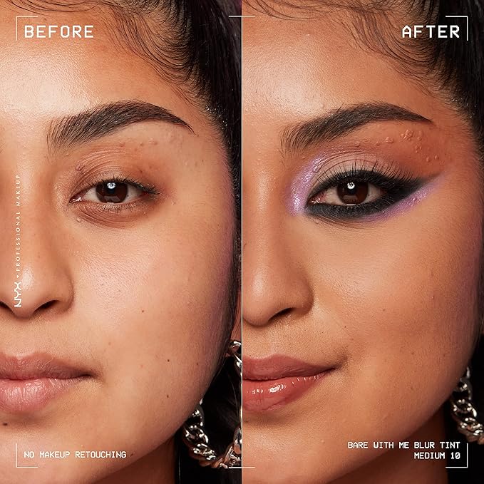 NYX PROFESSIONAL MAKEUP Bare With Me Blur Skin Tint Foundation Make Up with Matcha, Glycerin & Niacinamide - Medium-Velvo Beauty