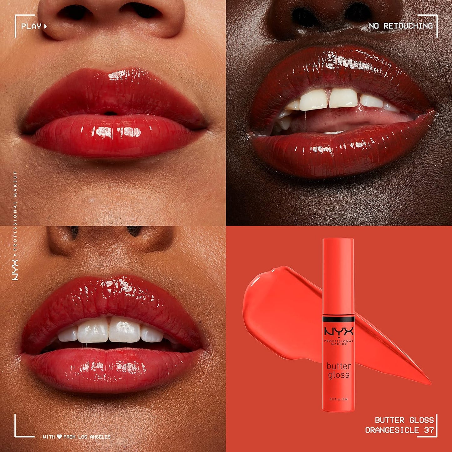 NYX PROFESSIONAL MAKEUP Butter Gloss, Non-Sticky Lip Gloss - Orangesicle (Orange) (Pack of 2)-Velvo Beauty