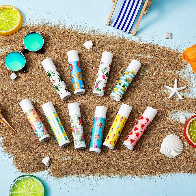 100 Pcs Summer Lip Balm Bulk Moisturizing Lip Balm Jasmine Flavor Lip Balms Cream Tropical Hawaiian Beach Luau Party Lip Care Product for Stocking Stuffers Beauty Gifts Women Men-Velvo Beauty