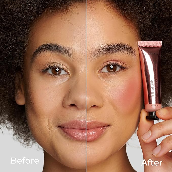Lamel BB Blush Cheek Makeup - Lightweight and Long Lasting Liquid Blush - Blendable Cream Blush for Cheeks, Natural Finish Cream Contour - Nude Liquid Blush, 401 (Tea Rose) -10ml/0,33fl.oz-Velvo Beauty