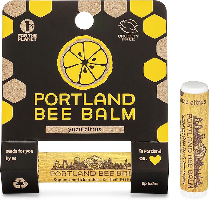 Portland Bee Balm All Natural Handmade Beeswax Based Lip Balm, Yuzu Citrus 1 Count-Velvo Beauty