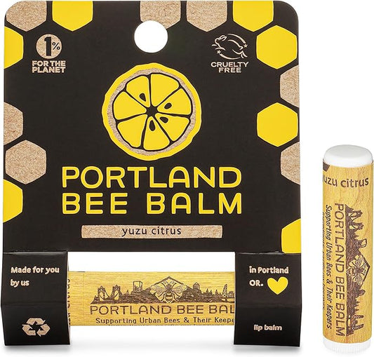 Portland Bee Balm All Natural Handmade Beeswax Based Lip Balm, Yuzu Citrus 1 Count-Velvo Beauty