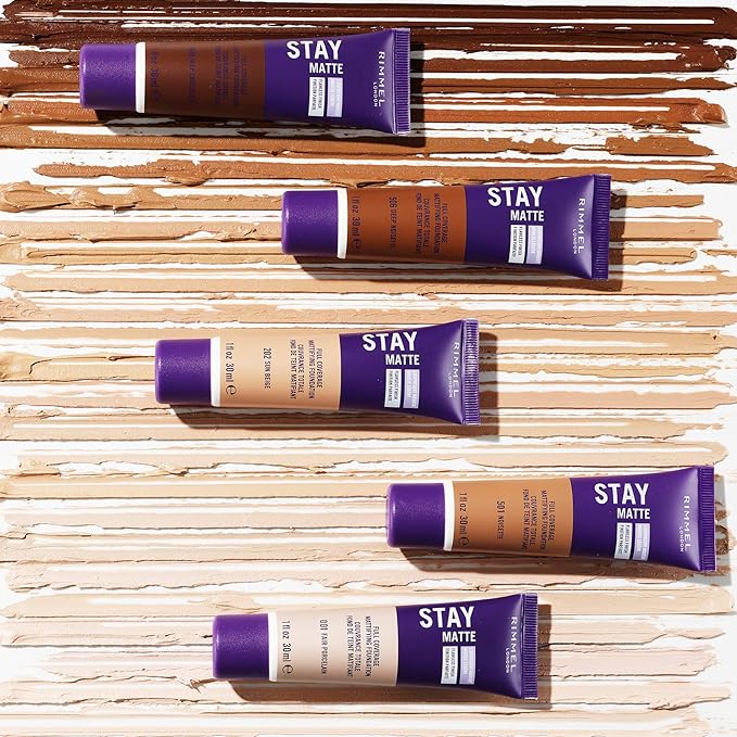 Rimmel London Stay Matte Liquid Mousse - 305 Buff - Foundation, Lightweight, Shine Control, Oil-Free, 1oz-Velvo Beauty