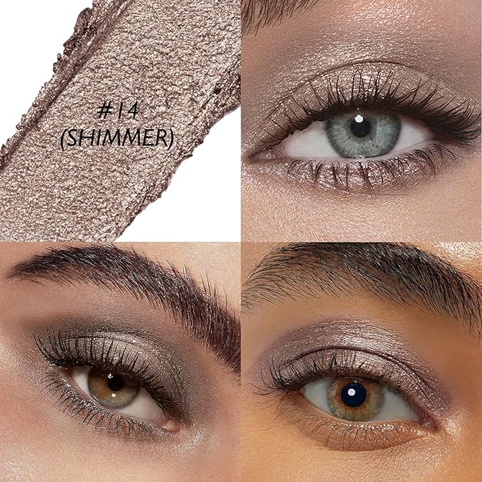 Taupe Shimmer Eyeshadow Stick, Waterproof Cream Eye Shadow Pencil Long-Lasting Crease-Proof Glitter Eyeshadow Crayon Smooth High Pigmented Highlighter Blendable Neutral Eye Shadow Liner Makeup-Velvo Beauty