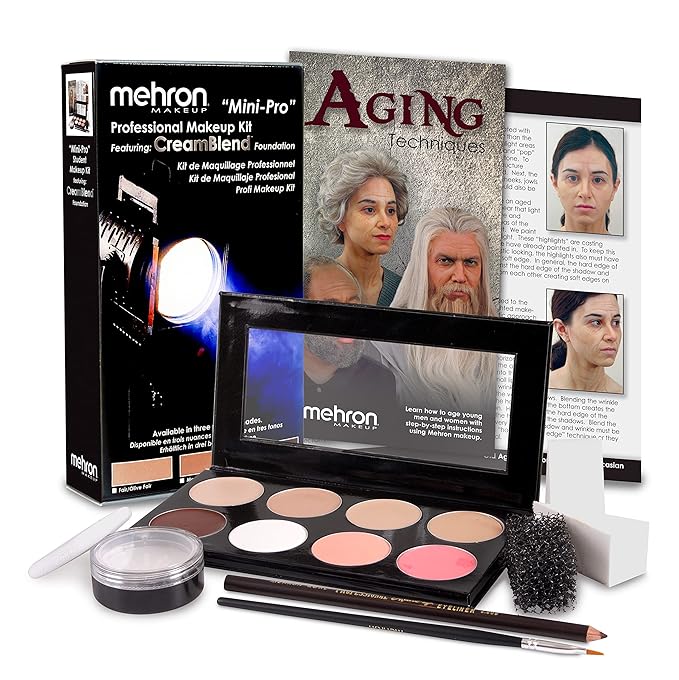 Mehron Makeup Mini-Pro Student Makeup Educational Kit (Fair/Olive)-Velvo Beauty