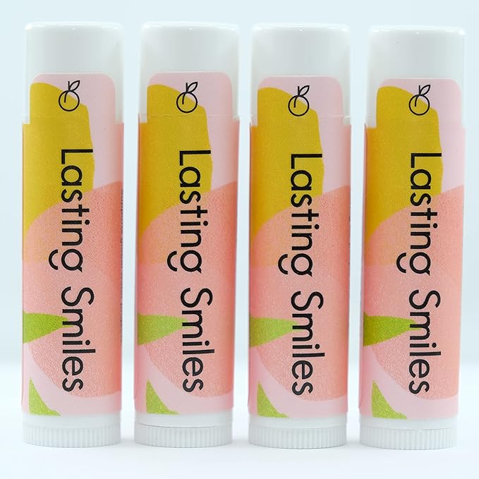 Organic Lip Balm - Peach Blossom 4 Pack - Same Day Therapy for Chapped Lips - Best Lip Balm for Soft Lips-Velvo Beauty