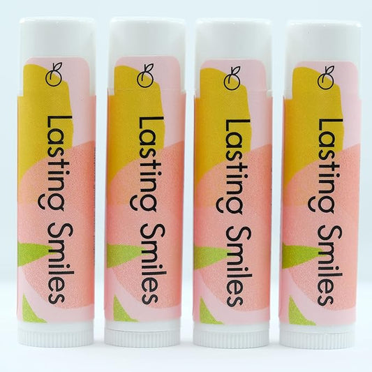Organic Lip Balm - Peach Blossom 4 Pack - Same Day Therapy for Chapped Lips - Best Lip Balm for Soft Lips-Velvo Beauty