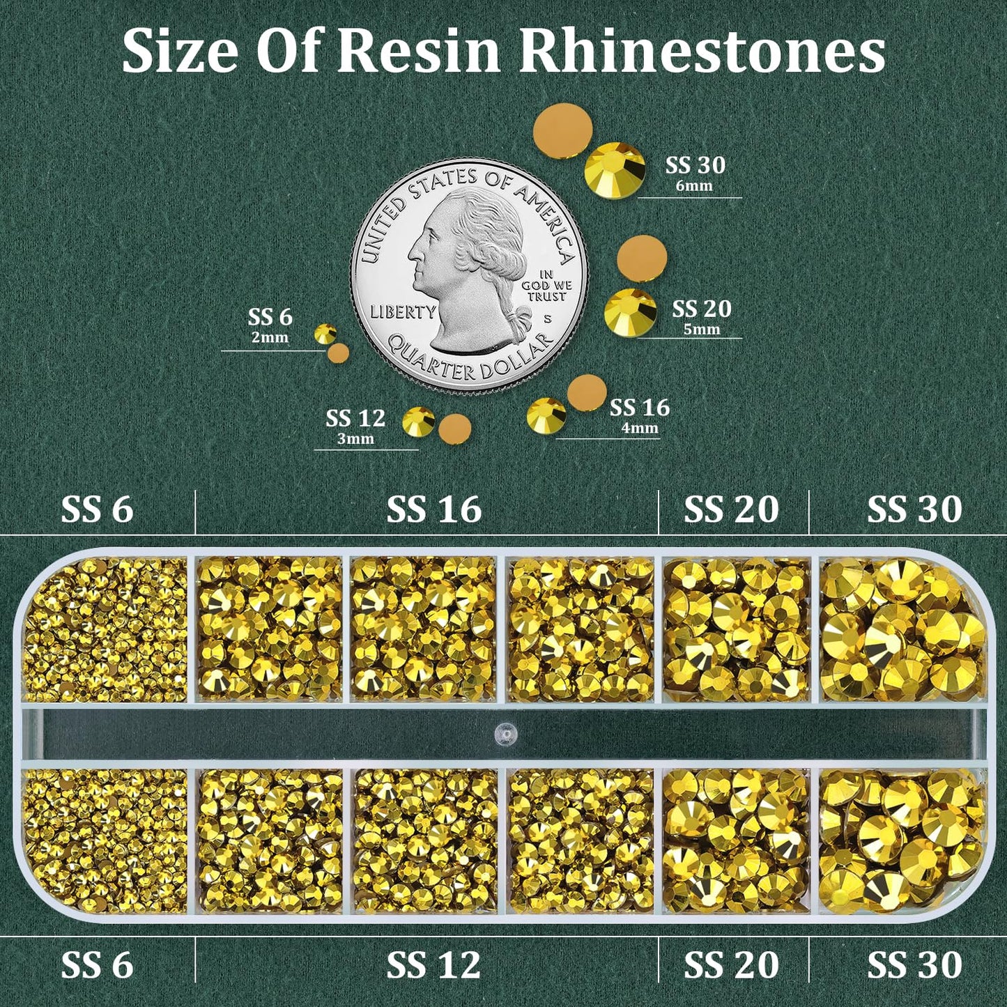 Resin Rhinestones for Crafting with B7000 Jewelry Glue, 1 Box Bright Gold Flatback Crystals with 3Pcs 10ml Glue for Bedazzling Crafts DIY Nail Art Makeup，Non Hotfix Gems for Clothing Shoes-Velvo Beauty