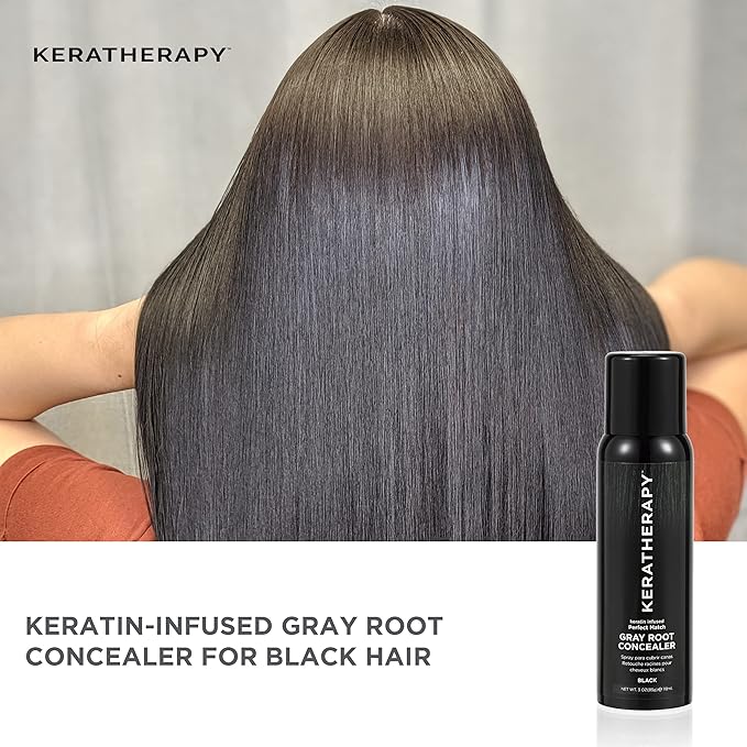 Keratherapy Keratin Infused Perfect Match Gray Root Concealer Spray, Auburn Red, 3 oz, 118 ml - Root Cover Up Spray to Hide Gray Roots - Keratin Therapy Hair Darkening & Temporary Scalp Concealer-Velvo Beauty