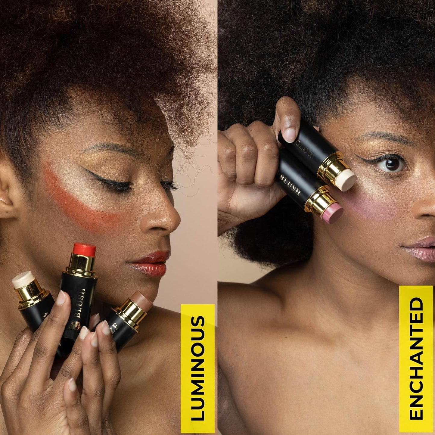 Cream Contour Stick Set – Blush, Bronzer & Highlighter Trio | Hydrating, Buildable, High-Pigment Makeup with Shea Butter & Vitamin E | Phoenix Beauty Gift Set (Enchanted)-Velvo Beauty