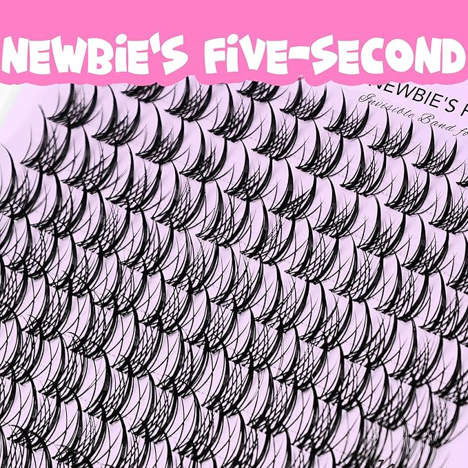 VEYESBEAUTY Lash Clusters Kit Eyelash Extensions Thin & Invisible Band DIY Individual False Eyelashes Newbie's Five-Second Series Lash Tray for Self-application, Sylph Lashes 8-18mm Mixed Length-Velvo Beauty