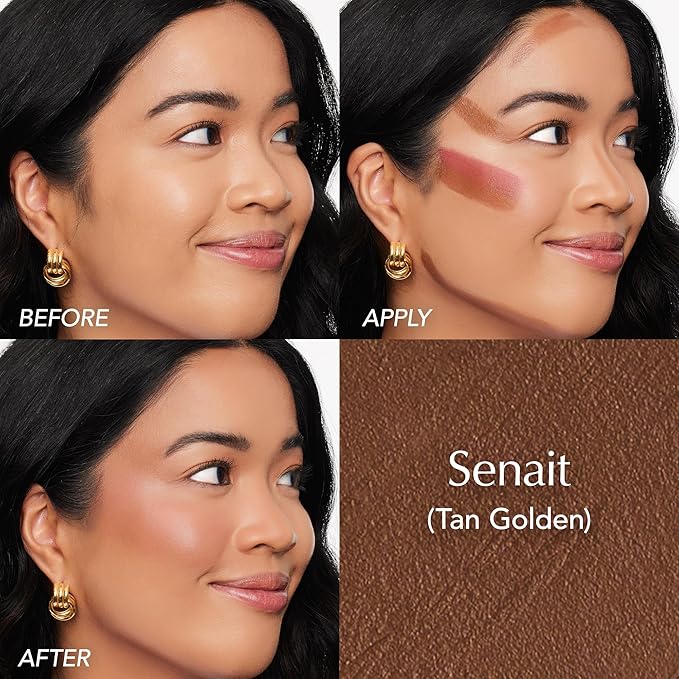 Thrive Causemetics Triple Threat Color Stick: Cream Bronzer & Contour Stick with Vitamin E, Evening Primrose Oil, Waterproof Smudge Proof Face Makeup Formula, Senait (Tan Golden)-Velvo Beauty