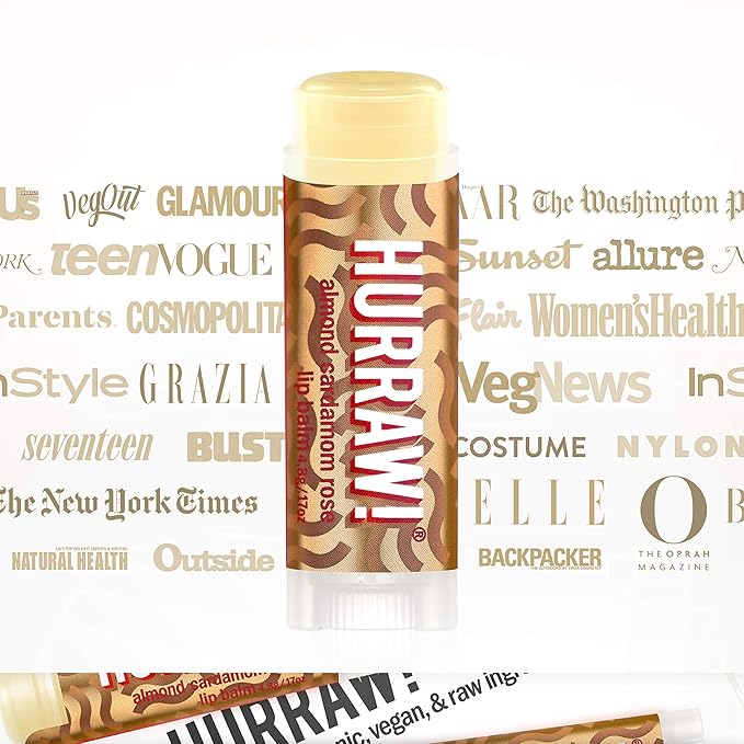 Hurraw! Almond, Cardamom, Rose (Vata) Lip Balm, 2 Pack: Organic, Certified Vegan, Cruelty and Gluten Free. Non-GMO, 100% Natural Ingredients. Bee, Shea, Soy and Palm Free. Made in USA-Velvo Beauty