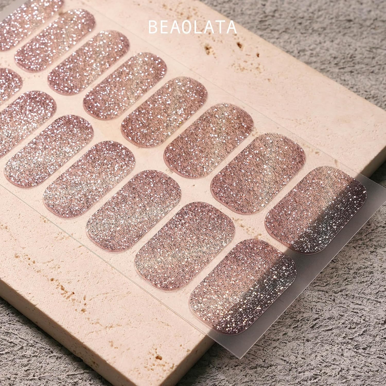 Nail Polish Strips, 32PCS Salon Quality Wraps, Long Lasting Gel Nail Stickers for Women Easy Apply& Remove (Silver Birch Luster)-Velvo Beauty