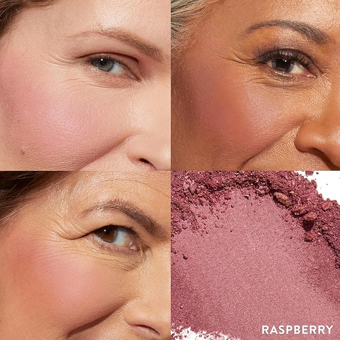 LAURA GELLER NEW YORK Baked Blush-n-Brighten Marbleized Blush for Cheeks - Raspberry Finish - Buildable Color-Velvo Beauty