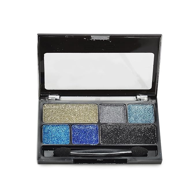 BYS Glitter Glitz Gel for Eyes and Face Eye 6 Shade Makeup Palette - Azure Blue-Velvo Beauty