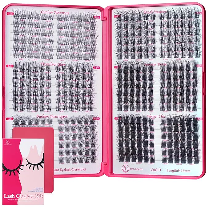 Lash Clusters Kit - Lash Clusters Left & Right Lash Extension Kit - Natural & Fluffy 0.05D Cat Eye Eyelash Clusters Lightweight No Lash Glue Included-Velvo Beauty