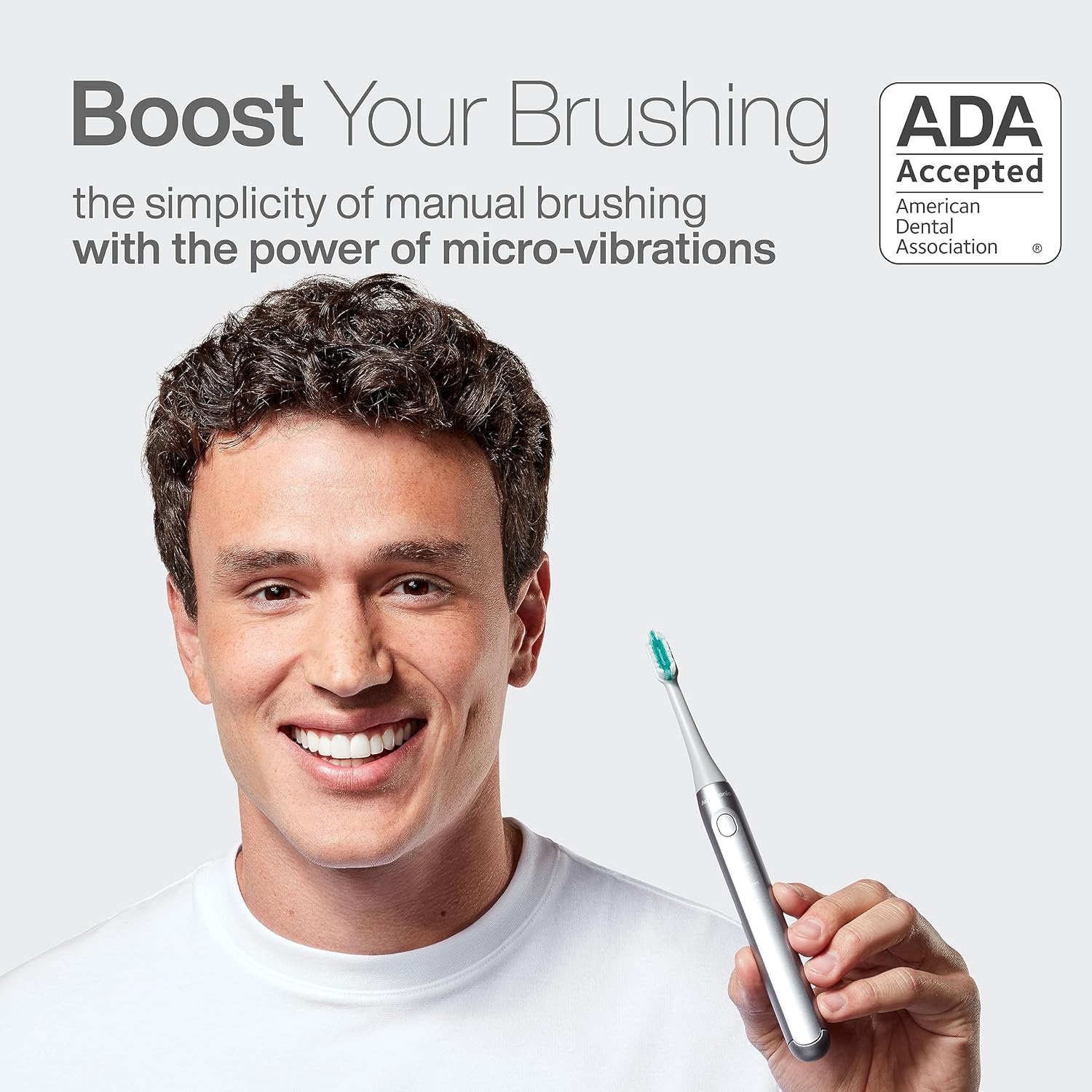 Aquasonic Icon ADA-Accepted Rechargeable Toothbrush | Magnetic Holder & Slim Travel Case | 2 Brushing Modes & Smart Timers | Gentle Micro-Vibrations (Stone)-Velvo Beauty