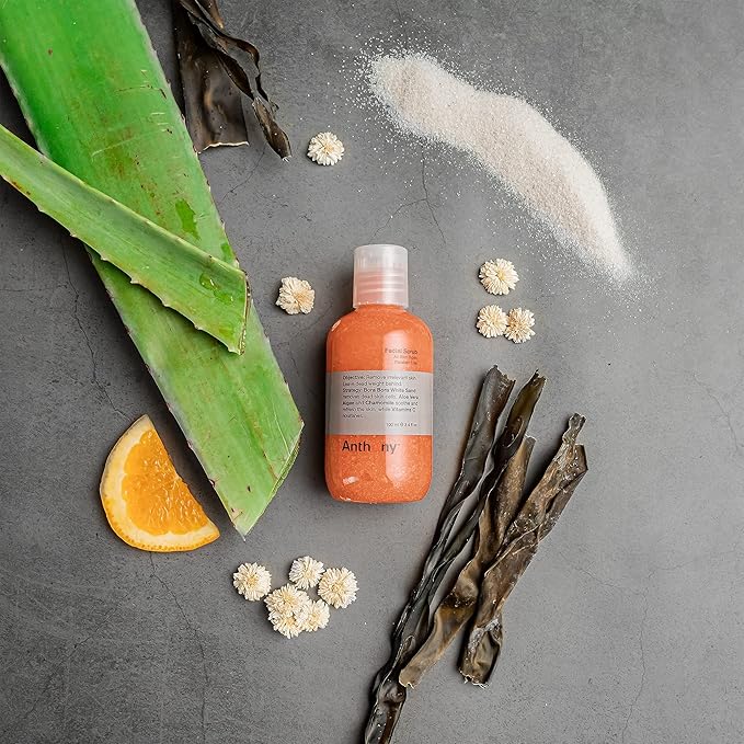 Anthony Facial Scrub – Men’s Exfoliating Face Wash with Vitamin C, Aloe, Chamomile and Algae for Deep Cleansing and Detoxifying 3.4 Fl Oz-Velvo Beauty