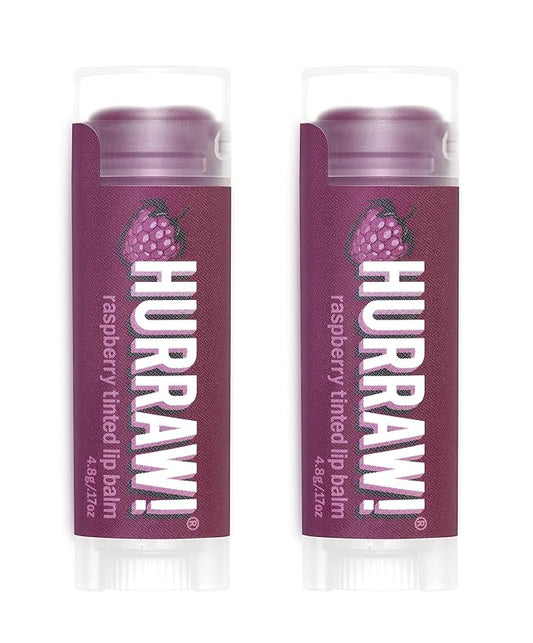 Hurraw! Raspberry Tinted Lip Balm, 2 Pack: (Sheer Berry Tint) Organic, Certified Vegan, Cruelty and Gluten Free. Non-GMO, 100% Natural Ingredients. Bee, Shea, Soy and Palm Free. Made in USA-Velvo Beauty