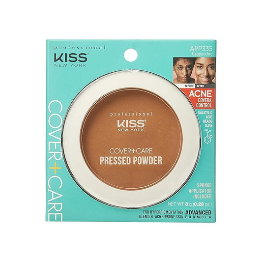 KISS Cover and Care Acne Control Pressed Powder Shine Free Face Light Weight Makeup Setting Powder - APP335 (Cappuccino)-Velvo Beauty