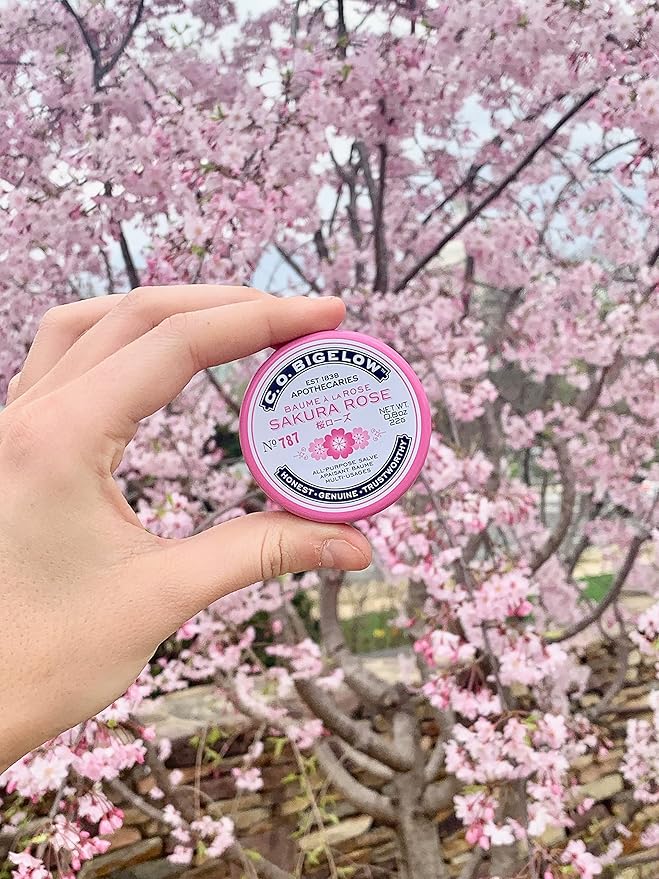 C.O. Bigelow All Purpose Salve Lip Balm Tins, Sakura Rose Salve Pack of 3 for Chapped Lips & Dry Skin - Moisturizing Lip, Cuticle and Skin Salves, 0.8 oz each-Velvo Beauty