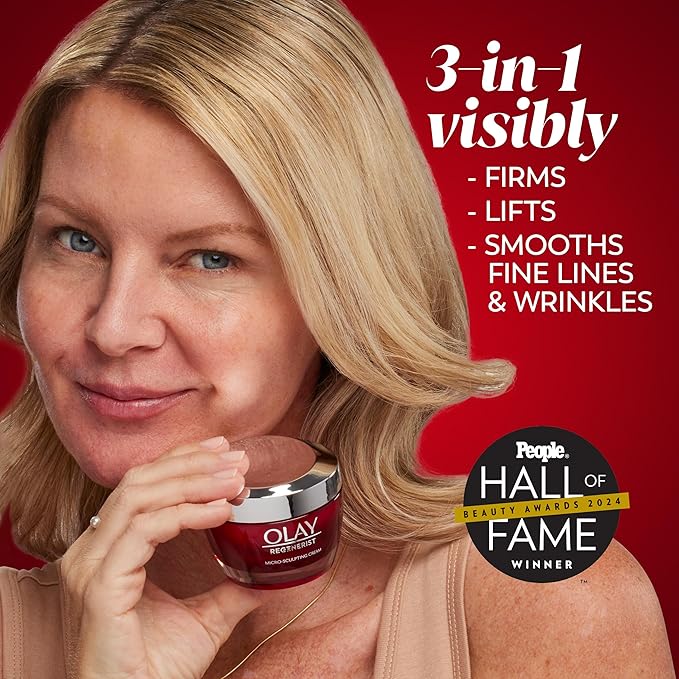 Olay Face Moisturizer, Regenerist Micro-Sculpting Facial Cream for Women - Instant Hydration, Anti-Aging, Anti-Wrinkle, Firming Skin Care - Hyaluronic Acid, Niacinamide, Amino Peptides, 1.7 Oz-Velvo Beauty