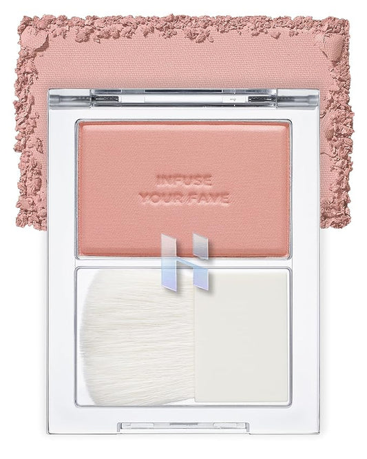 HOLIKA HOLIKA Infusing Blush with Brush - Lightweight, Smooth, Blendable Cheek Blusher, Sebum-Control, Natural Pore Coverage, Built-In Brush, Long-Lasting Pigment for Romantic Mood (07 SIENNA)-Velvo Beauty