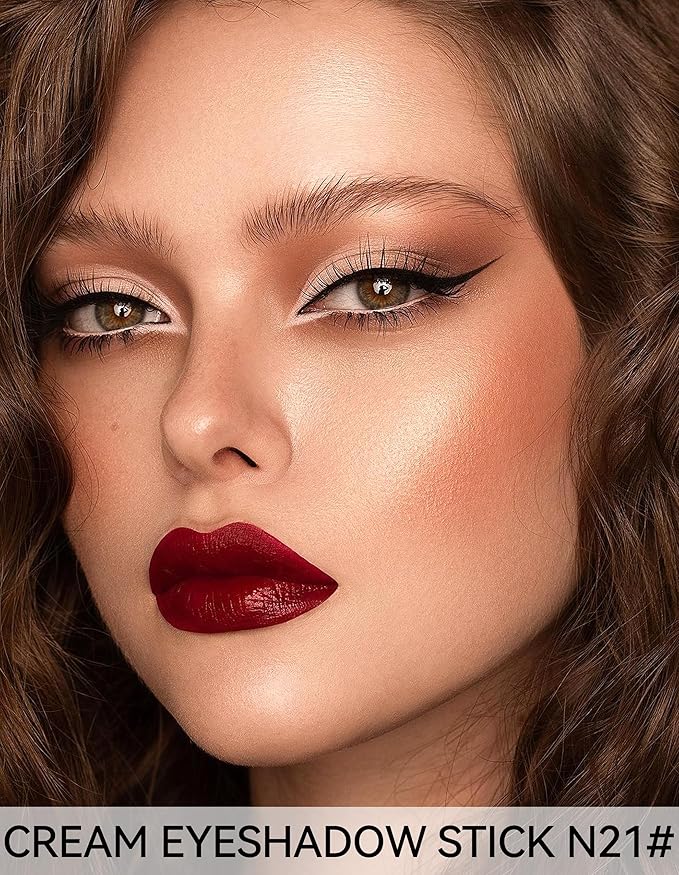 Erinde Waterproof Cream Eyeshadow Stick, Matte Nude Eye Shadow Sticks, Longwear Blendable High Pigmented, Neutral Eye Shadow Sticks Matte for Older Eyes, Smokey Eyeshadow Pencil Crayon, Nude beige-Velvo Beauty