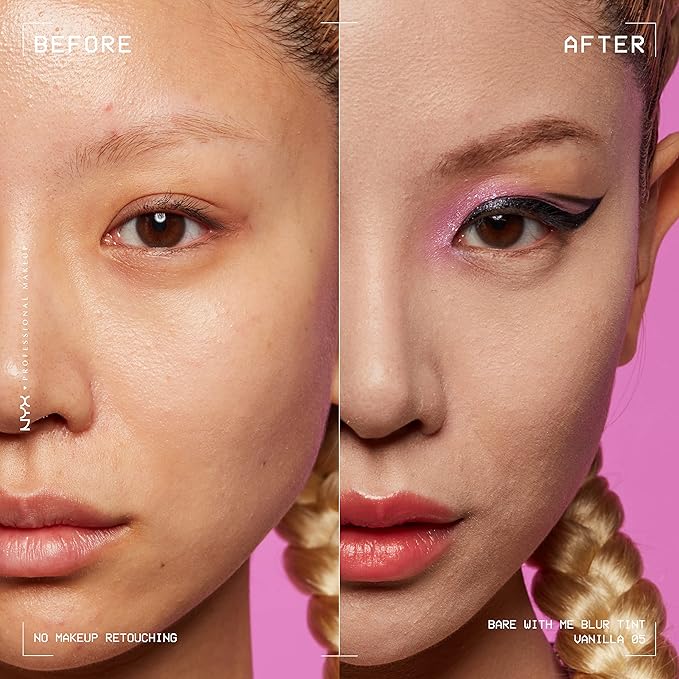 NYX PROFESSIONAL MAKEUP Bare With Me Blur Skin Tint Foundation Make Up with Matcha, Glycerin & Niacinamide - Vanilla-Velvo Beauty