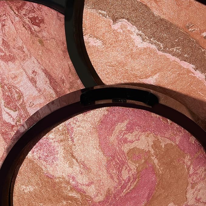 LAURA GELLER NEW YORK Baked Blush-n-Bronze Marbleized 2-in-1 Sculpting Bronzer Blush - Rose Bronze - Contour Face with a Radiant Flush-Velvo Beauty