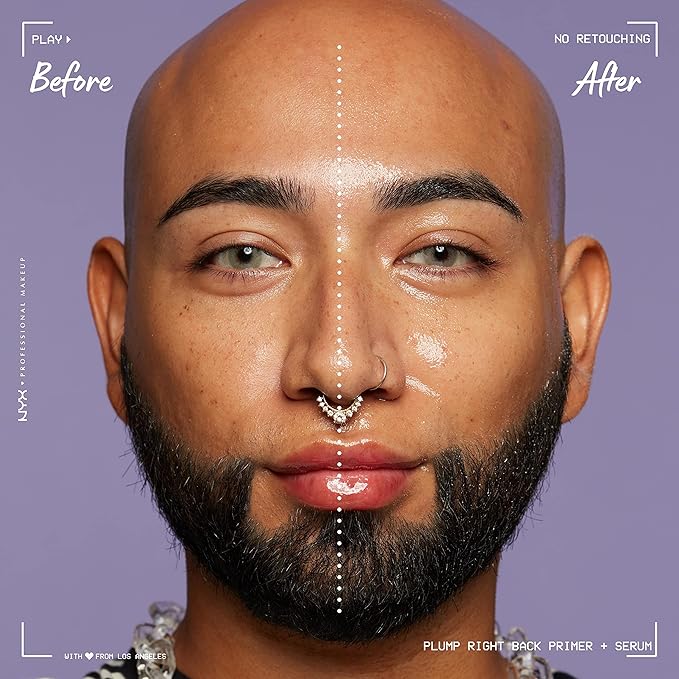 NYX PROFESSIONAL MAKEUP Plump Right Back Plumping Serum & Primer, With Hyaluronic Acid & Bare With Me Concealer Serum, Up To 24Hr Hydration - Light-Velvo Beauty