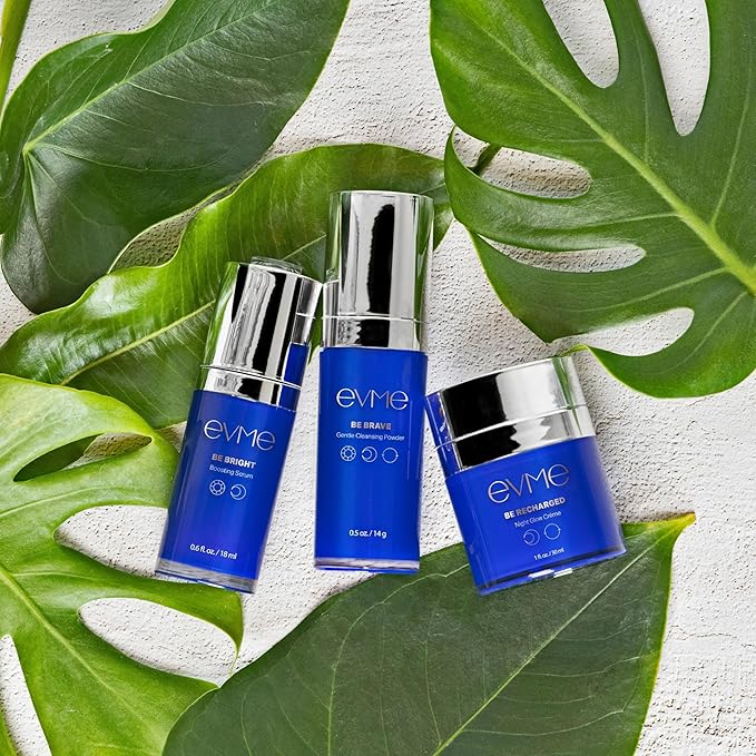 Evme Skincare Kit – Gentle Cleanser, Hydrating Serum & Night Cream – Nourishing for Sensitive Skin, Aiming for Sans-allergenic, Dermatologist-Tested, Fragrance-Free, Made in USA-Velvo Beauty