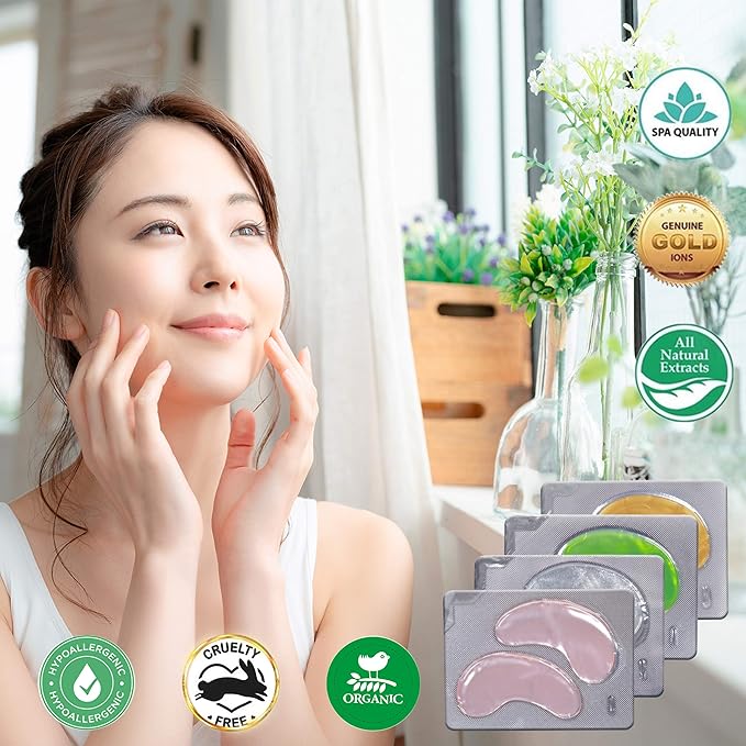 24K Gold Under Eye Patches Eye Masks For Dark Circles And Puffiness with anti-aging effect 20 pairs 40 pcs [medbeauty]-Velvo Beauty