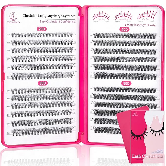 Lash Clusters - Lash Clusters Kit Lash Extension Kit Cluster Eyelash Extensions Eyelash Clusters 20D30D40D50D-0.07D-Velvo Beauty
