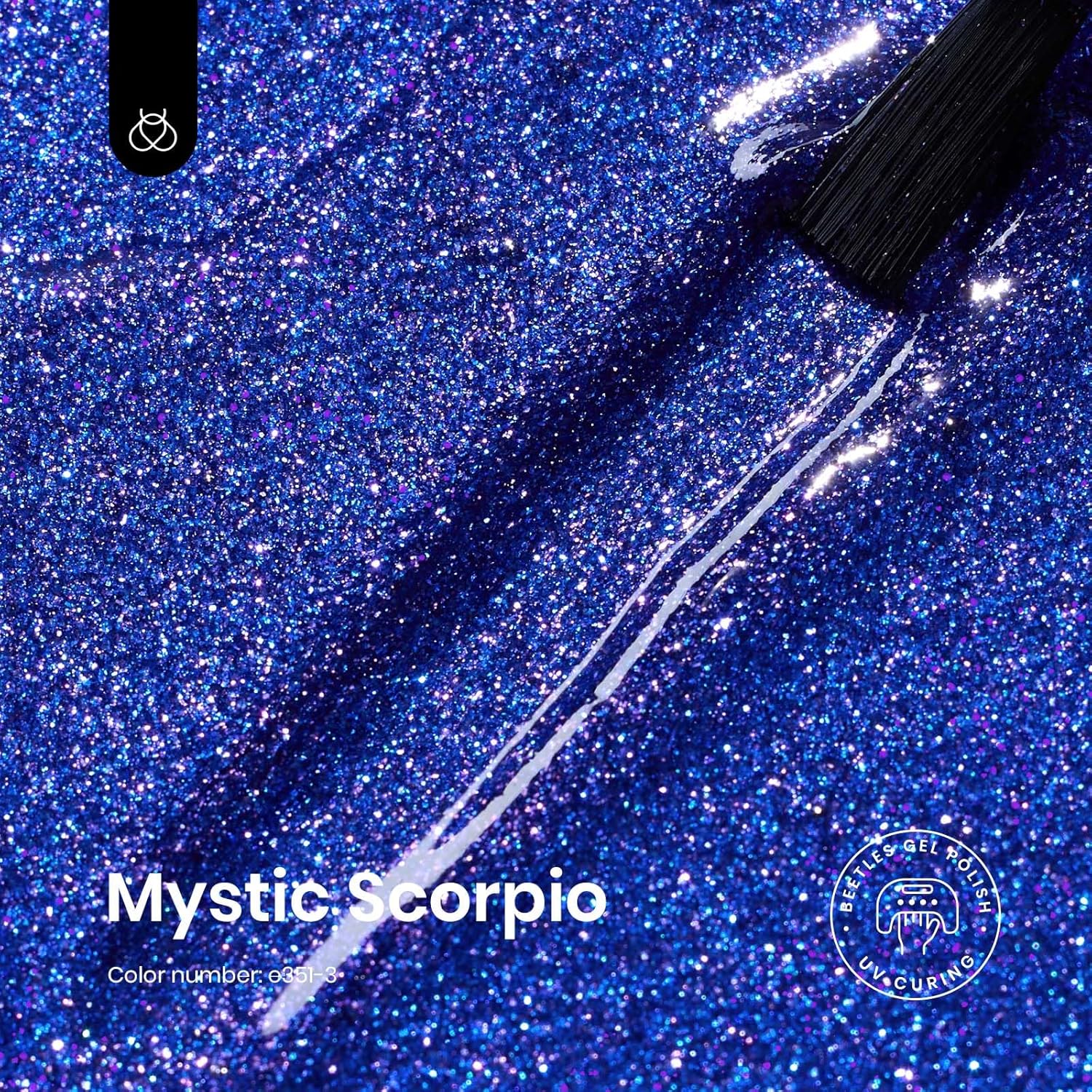 Beetles Glitter Gel Nail Polish, Blue Gel Polish Dark Purple Blue Color Gel Polish Soak Off Gel Nail Art Salon Nail Art DIY Home Nails Gifts for Women Women Manicure, 1 Pcs 15ml-Velvo Beauty