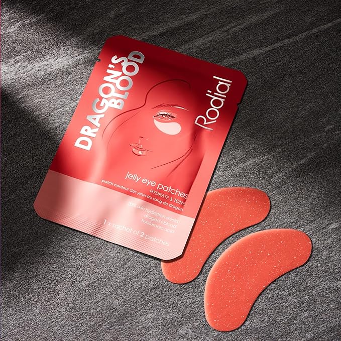 Rodial Dragon's Blood Jelly Eye Patches (4 Sachets), Elisticity and Firmness, Hyaluronic acid and Dragon's Blood for Plumping and Deep Hydration, Makeup Prep-Velvo Beauty