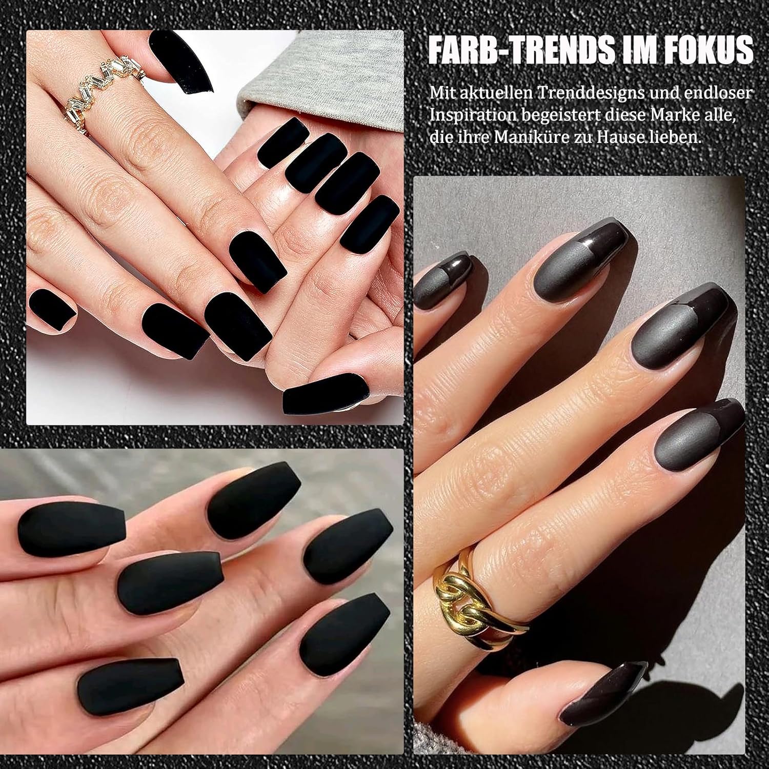 Matte Black Nail Polish - Matte Finish Black Fingernail Polish - Fast Drying Nail Varnish Mist Effect - Silky Velvet Nail Lacquer For Women Girls Manicure DIY at Home - No Need Bake-Velvo Beauty